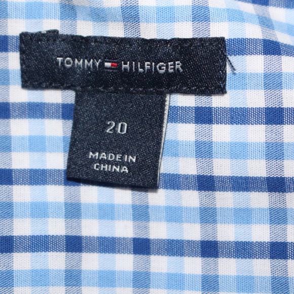 Tommy Hilfiger, blue gingham button down long sleeve shirt Y20 - Picture 4 of 6